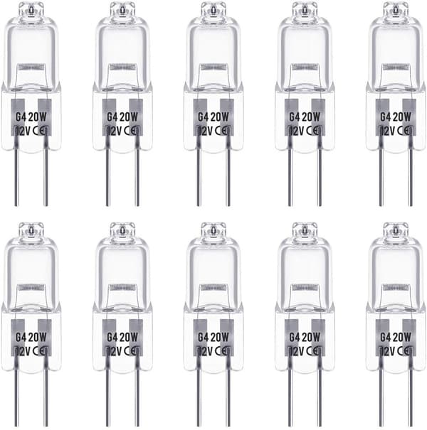 20-pakning G4 halogenlamper 20W 12V – Varmhvitt lys for perfekt belysning