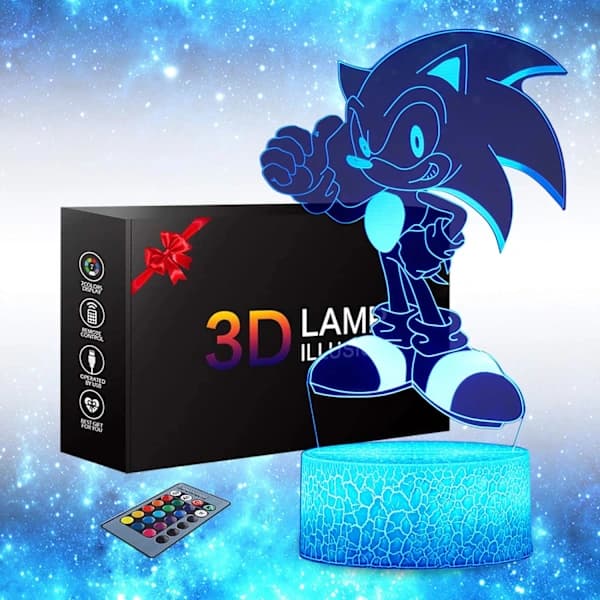 Sonic the Hedgehog 3D Nattlampe, Sonic Leke Anime Lys