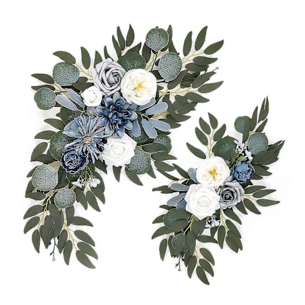 Bryllupsdekoration Kunstig Blomsterguirlande til Bue og Vægophæng, Elegant Arrangement 2 stk./sæt Kranse