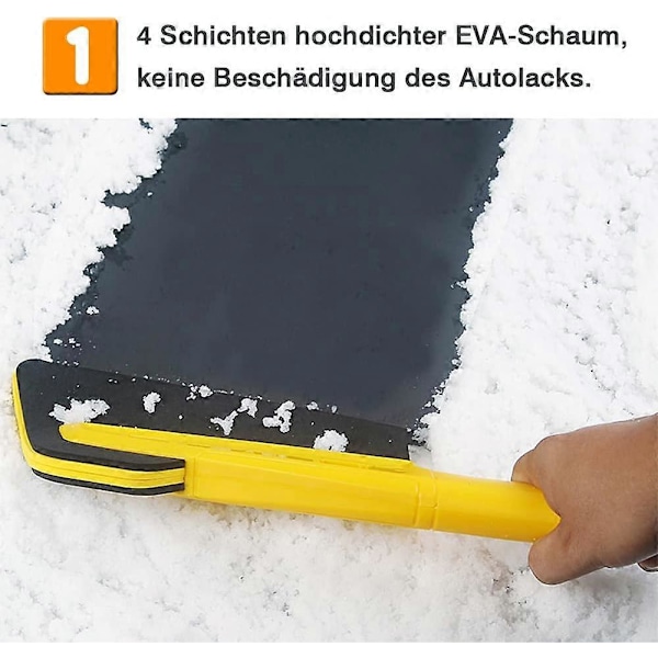 Tarjousmyynti 2-in-1 Lumiharja ja Jääraappa, Irrotettava 66cm Lumiharja ja Jääraappa, Auton ja SUV:n Tuulilasin Puhdistustyökalu