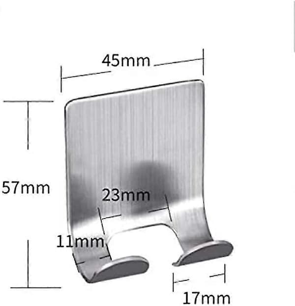 Plug Hooks Selvklebende Barberhøvelholder Kroker, 4 stk Rustfritt Stål Barberhøvelkrok