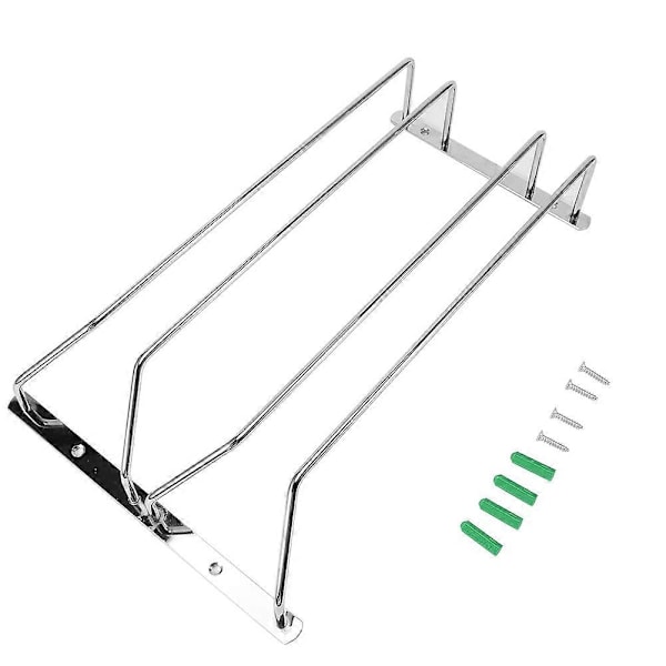 Rustfrit stål rødvinsglas holder til montering under skab i bar/pub - #To rækker