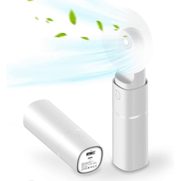 Bærbar Håndholdt Ventilator, Kraftfuld Personlig Mini Ventilator Håndventilator 2 Hastigheder Justerbar USB Genopladelig