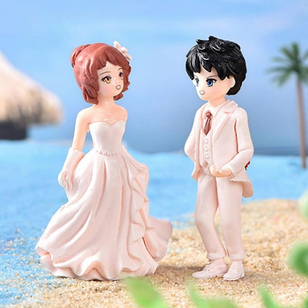 Miniatyr Par Figur 1 Par Valentinsdag Frieri Par for Dukke Ornament Hvit