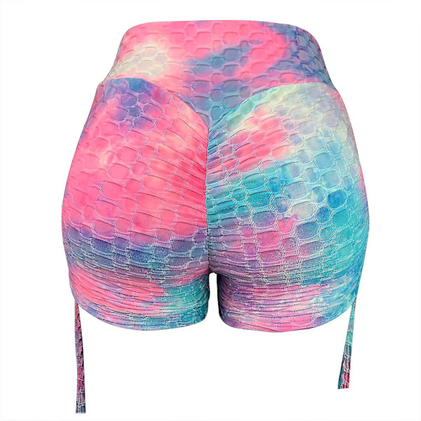 Tflycq Mode Dam Kort Flerfärgad Tight High Waist Elasticity Sports Yoga Byxor Red L