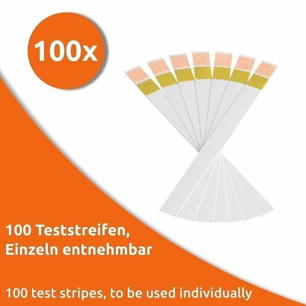 100 pH-testremsor. Solros-testpapper. Mätområde 4,5-9. Universellt indikatorpapper. Surhetstest för akvarier och dricksvatten.