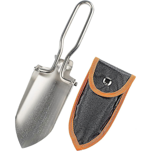 Lett Mini Sammenleggbar Hagespade i Rustfritt Stål Praktisk Campingspade For Hagearbeid og Potting Multiverktøy Med Bæreveske - DD