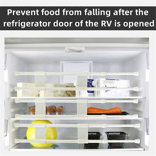 4 st RV Kylskåpsstänger Justerbara RV Kylskåpsspännstänger RV Kylskåpsstänger för att Hålla Mat Drycker R