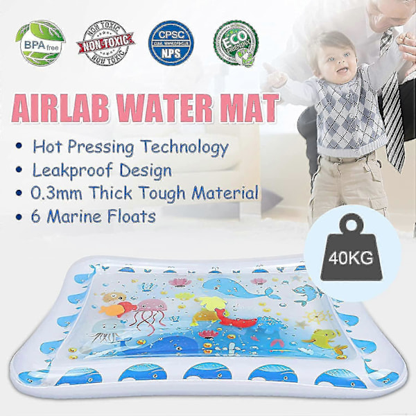 Baby Awakening Matta, Uppblåsbar Vattenmatta för Barn, Uppblåsbar Lekdyna Pvc Pojke