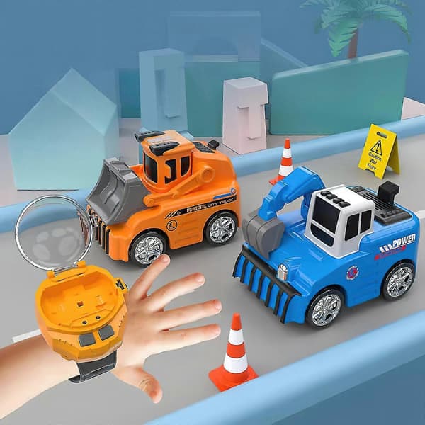 Rolig Klocka RC Bil Leksaker, RC Bulldozer Bil Klocka för Barn