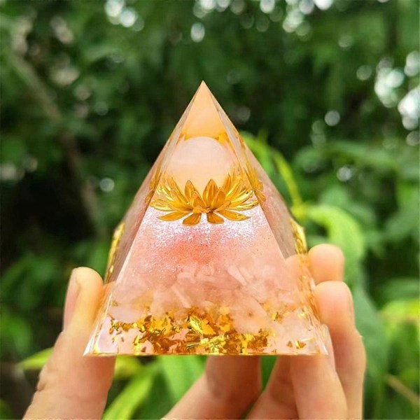 K Pyramide Ornamenter KrystalEnergi Generator Orgon Pyramide til E-Energi Beskyttelse Healing Meditati
