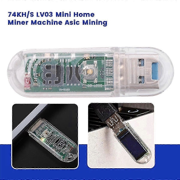 V3 Støjsvag Miner Maskine USB Mining Maskine 74KH/S LV03 Mini Hjemme Miner Maskine Asic Mining