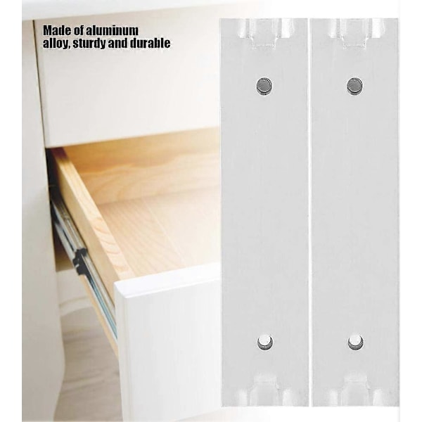 2 stk. Kraftige kugleleje skuffeskinner i aluminiumslegering, holdbare teleskopskinner, glat glide til skuffe (70 mm)