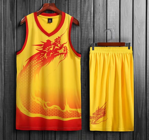 Basketlinne för män som andas 100 % polyester baskettröja yellow 2XL