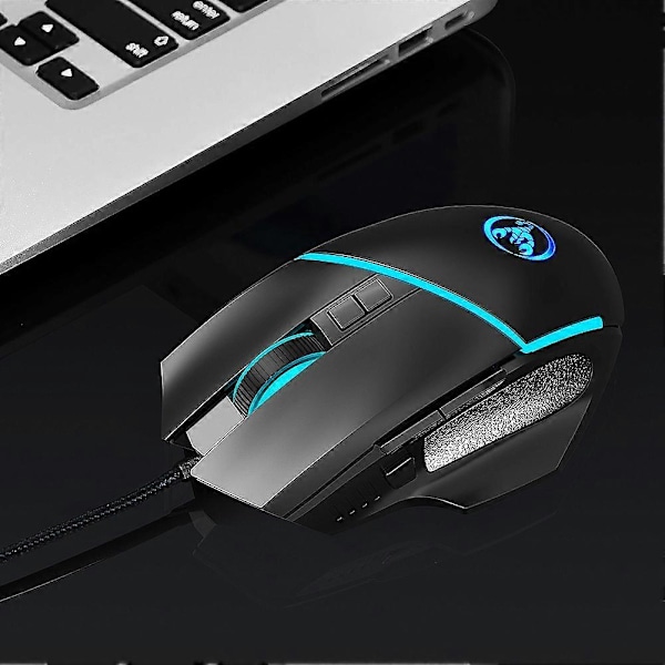 Kablet Gaming Mus USB Fargerik Belysning Justerbar 6400DPI Datatilbehør