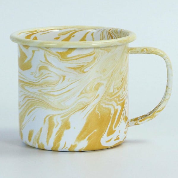 Camping metallmugg Kaffe Te Retro Cup Utomhus Rese Dryck Hem yellow