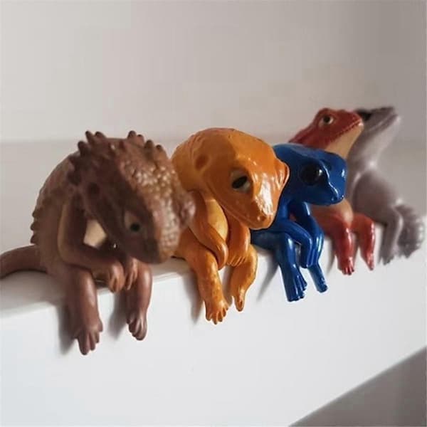 Øglefigur Resin Sittende Øgle Hjemmeinnredning Skrivebordsdekorasjon E