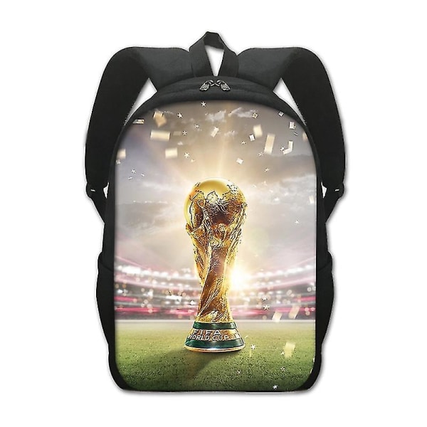 Ny Mr. Football World Cup Student Skolväska Messi Polyester Belastningsminskande ryggsäck med stor kapacitet style 2