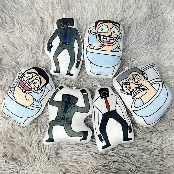 Skibidi Toalettkudde Docka Tecknad Anime Hot Game Kringutrustning Fyllda leksaker Kudde Kudde Pojkar Flickor Födelsedagsfest Present Skibidi toilet-C