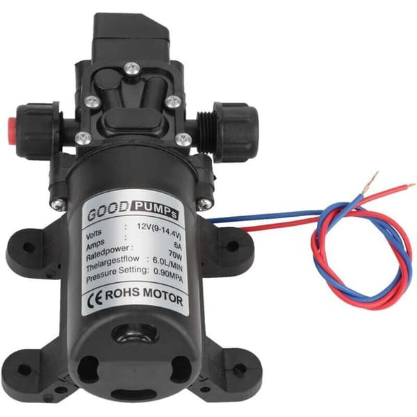 Självsugande vattenpump - Högtrycksmembranvattenpump, 12V DC, 0,9 MPa, 6 L/min, 70W