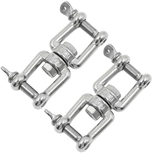 Drejelig Ring Sjækel Ophængningsforbindelser - 304 Rustfrit Stål Kæber - 2 Stk