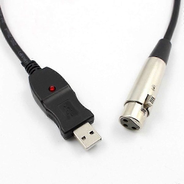 USB Mikrofonkabel 3 Meter Mikrofonkabel Datamaskin USB til XLR Mikrofon Koble Datamaskinkabel