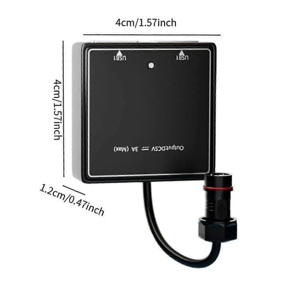 Solar Spenningsstabilisator Solcellepanel Batteriladeregulator Hurtiglading Hjem 2 USB Svart Utendørs 5V3A Solcellepanel Regulator 2 Pins Male 20cm