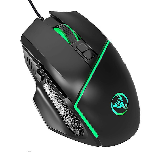 Kablet Gaming Mus USB Fargerik Belysning Justerbar 6400DPI Datatilbehør