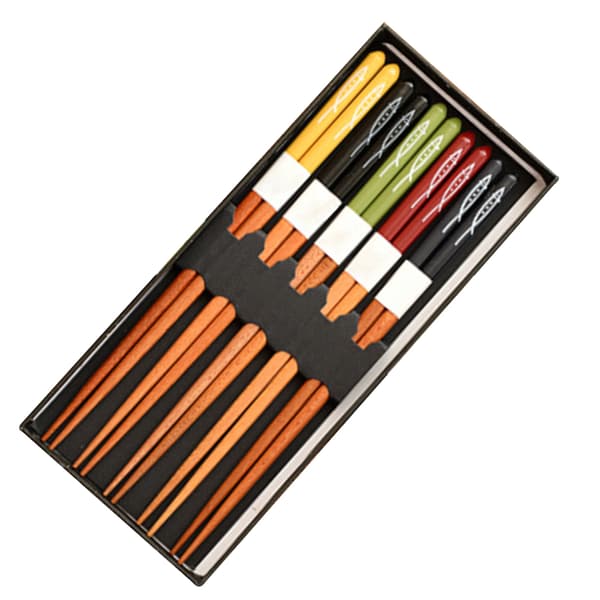 Bambu Chopsticks Återanvändbara Trä Chop Sticks Hårpinnar 5 Par