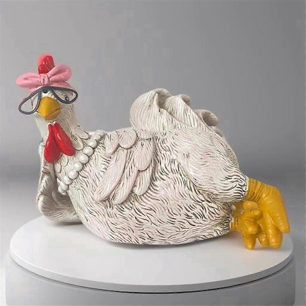 Sjov Hane Høne Harpiks Status Skrivebord Hjem Sød Hane Høns Figurer Ornament Have Tilbehør