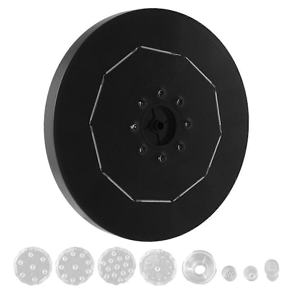 18CM LED Solcellefontenepumpe med 3000mAh Batteri 3.5W 6 Dyser Fontenepumpe for Fuglebad Hage