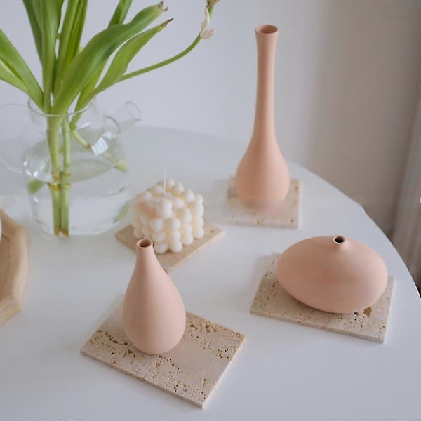 Nordisk Keramisk Vase, For Bord/Stue Dekorasjon, Vaser, Hvit, B