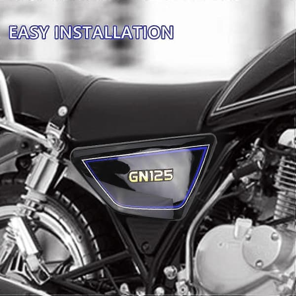 Sort Motorcykel Batteri Side Cover Side Covers Paneler kompatible med GN125 GN 125