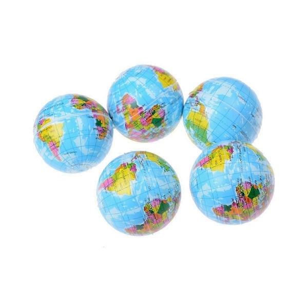 6-pack Jordklots Stressbollar, 10 cm Jordtema Klämbollar, Stressreducerande Bollar Kläm Ångest Fidget Sensoriska Bollar