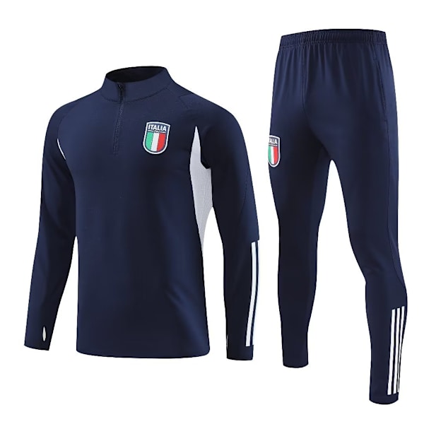 Långärmad fotbollströja herr Italiensk Kungsblå fotbollsträningskläder Italy XL