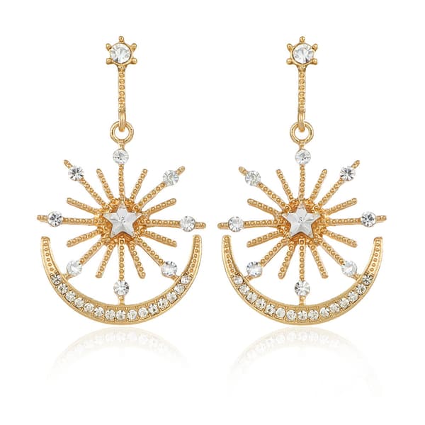 Nye Mode Øreringe Solgudinde Stjerne Måne Rhinestone Øreringe Lange Temperament Øreringe til Kvinder