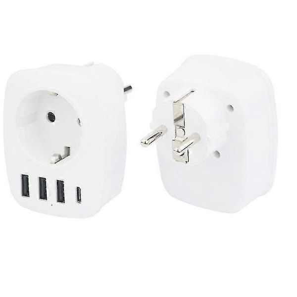 Usb-pistorasia, 5-osainen pistorasia-adapteri, 1 euro-pistorasia, 3 Usb, 1 Type-c, monipistorasia-adapteri