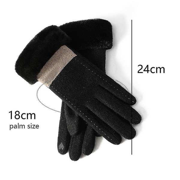 Vintervarma thermal med pekskärm med vindtäta fleecehandskar Skidåkning Xs-xxxl Black M