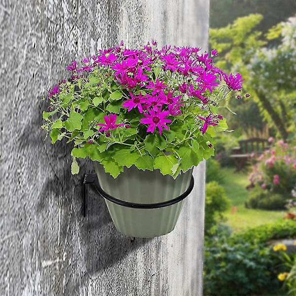 2 stk. Vægbeslag til Blomsterpotter, Metal Vægbeslag Ring med Skruer Plantekroge Holder Blomsterplantebakke Stativ Beslag til Terrasse Altan Have