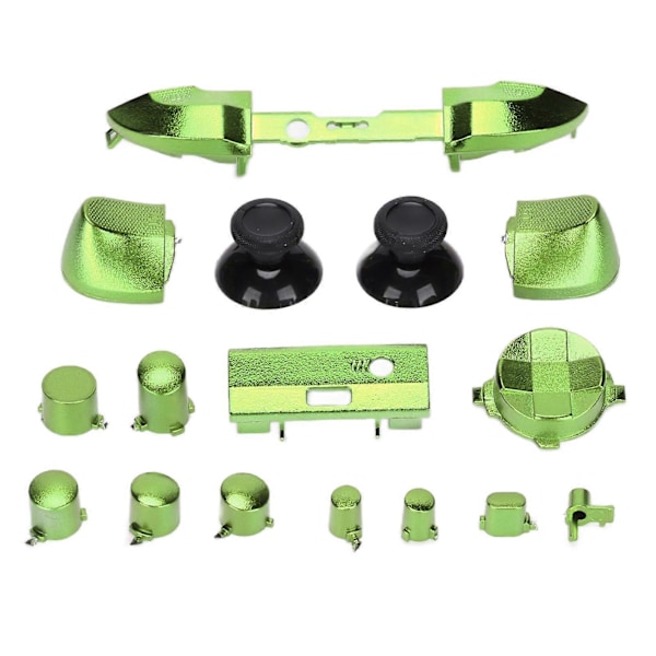 Komplett knappesett for spillkontroller, elektroplettert erstatning, håndtakstilbehør for Xbox Series X Grønn