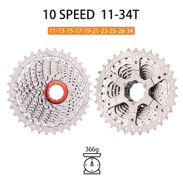 ZTTO Sølv 10 Speed Svinghjul Cykel Kassette til Racercykel