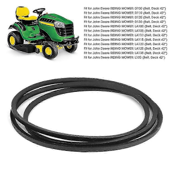 John Deere Klipper Dæk Rem GX20072 Passer LA105 LA110 LA115 Holdbar Gummi M