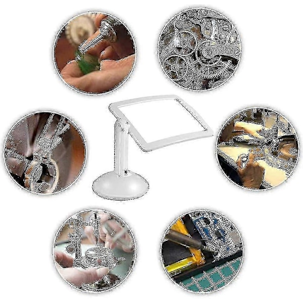 3x Rektangulært Forstørrelsesglass med LED-lys for bøker, synshemmede, eldre, søm, smykker, lesing