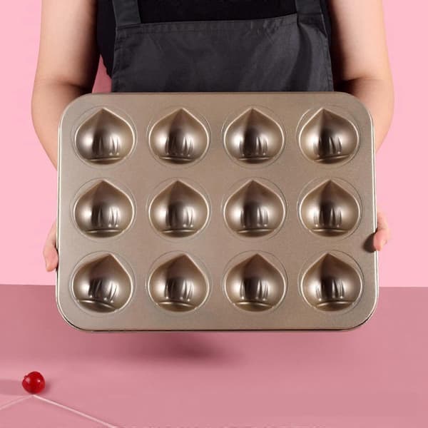 6/12 Huller Kulstofstål Kastanje Bageform Professionelle Non-stick Bageplader
