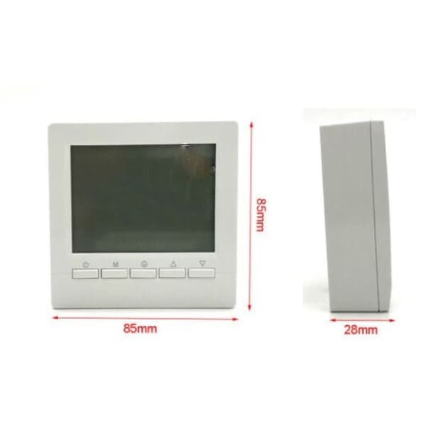 Gaspanne-termostat – 1,5V temperaturregulator – Batteridriven – Veckoprogrammerbar – Bakgrundsbelyst display