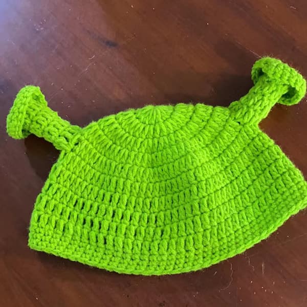Monster Shrek Vinterstickad Mössa Rolig Ullhatt Jul