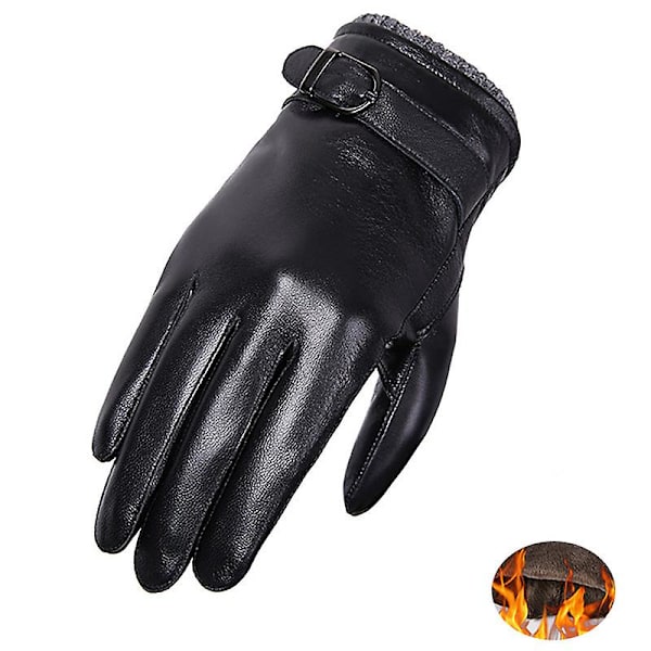 Evago Vintervarma plyschhandskar för män och kvinnor i äkta lammskinn Full Palm Touchscreen C FOR MEN XL