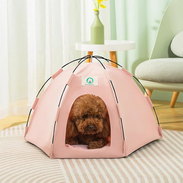 Hundcampingtält Tipitält för husdjur Hopfällbar katt tipi Andas kattsäng Grottkatt Lektält Sommar katthus för katter Hundar Gray M