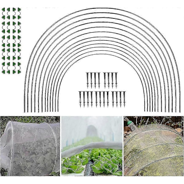 Hagebuer for netting, hagebuer drivhusramme, drivhusramme hagebuer, DIY drivhusbuesett, polytunnel støtteramme for hage