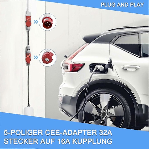 5-polig Adapterkontakt 32A till 16A Kopplingsuttag [3-fas, 400V]